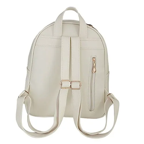 ABage Backpack Purse Set of 4 Pieces School Daypack Handbag Shoulder Bags, Beige