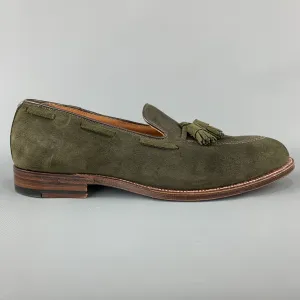 ALDEN x UNIONMADE Size 11.5 Olive Solid Tassels Loafers