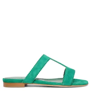 Artas green suede flats