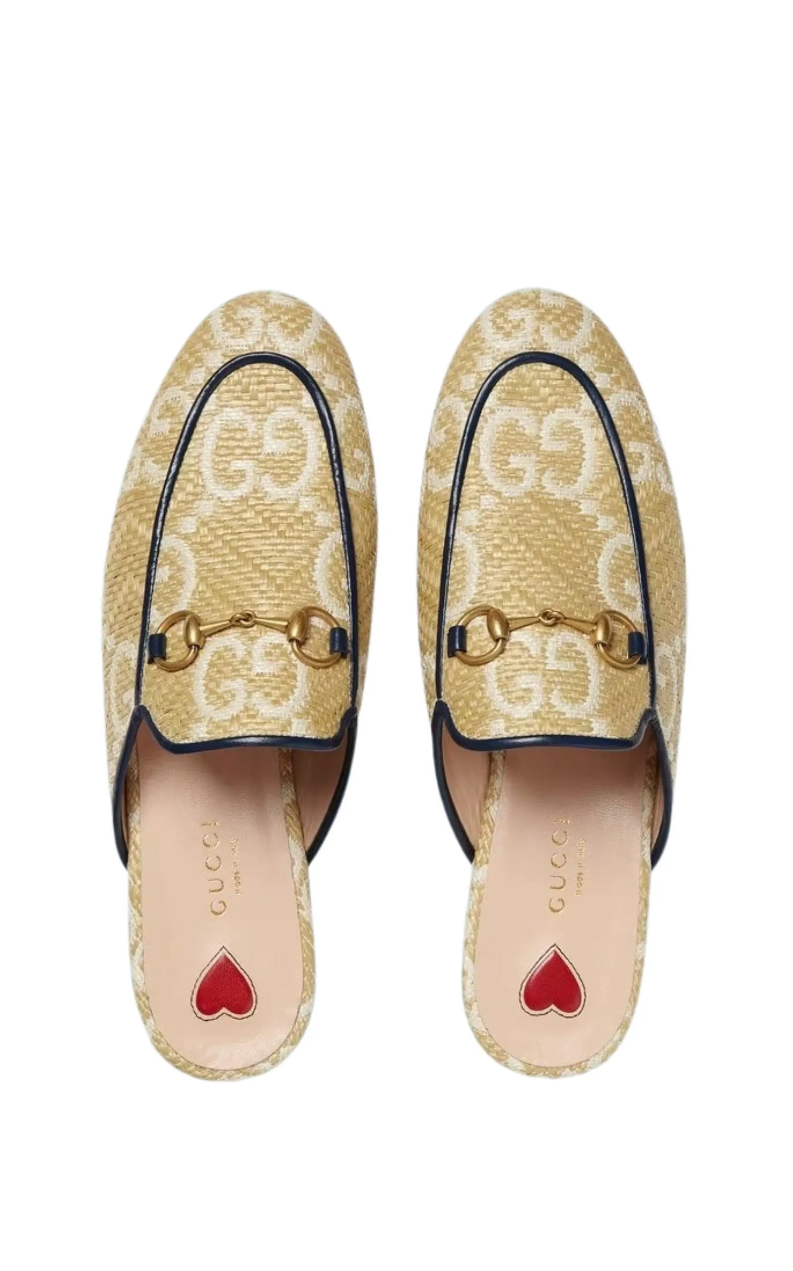Beige GG Princetown Loafers