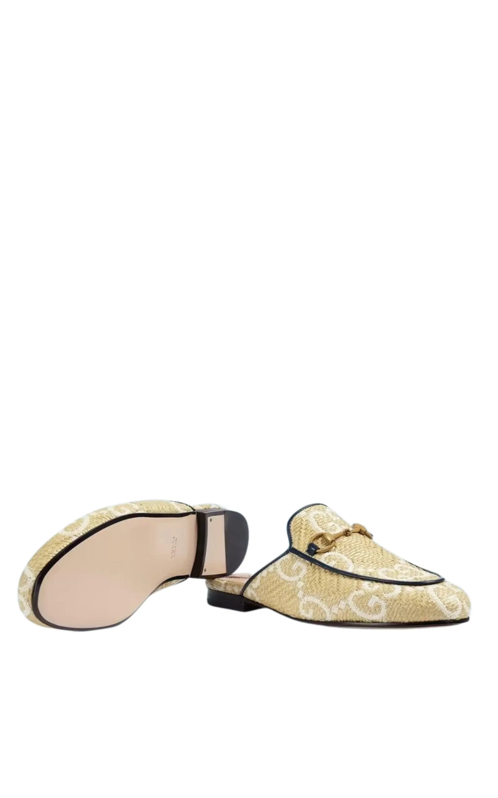 Beige GG Princetown Loafers