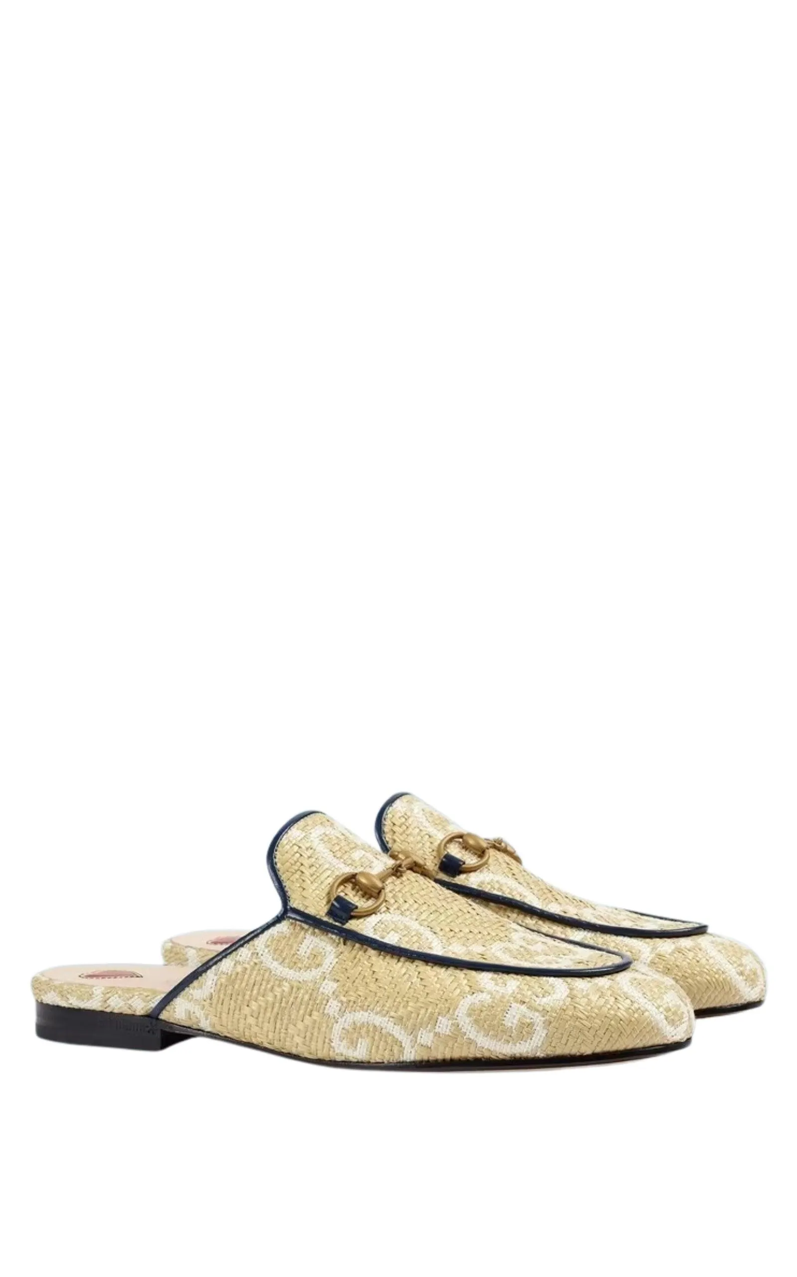 Beige GG Princetown Loafers