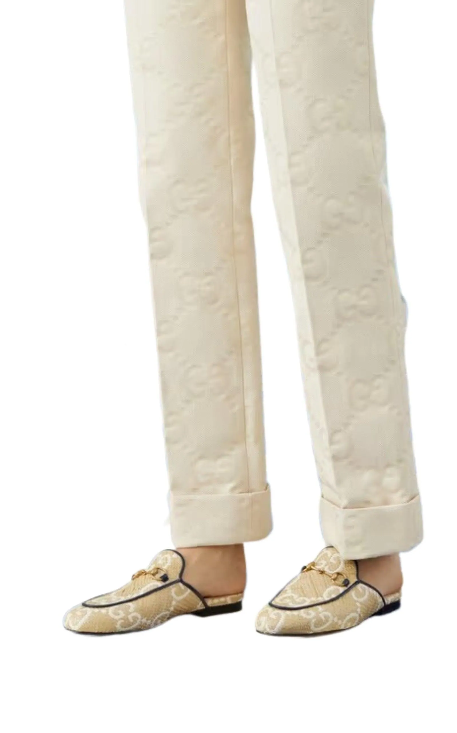 Beige GG Princetown Loafers