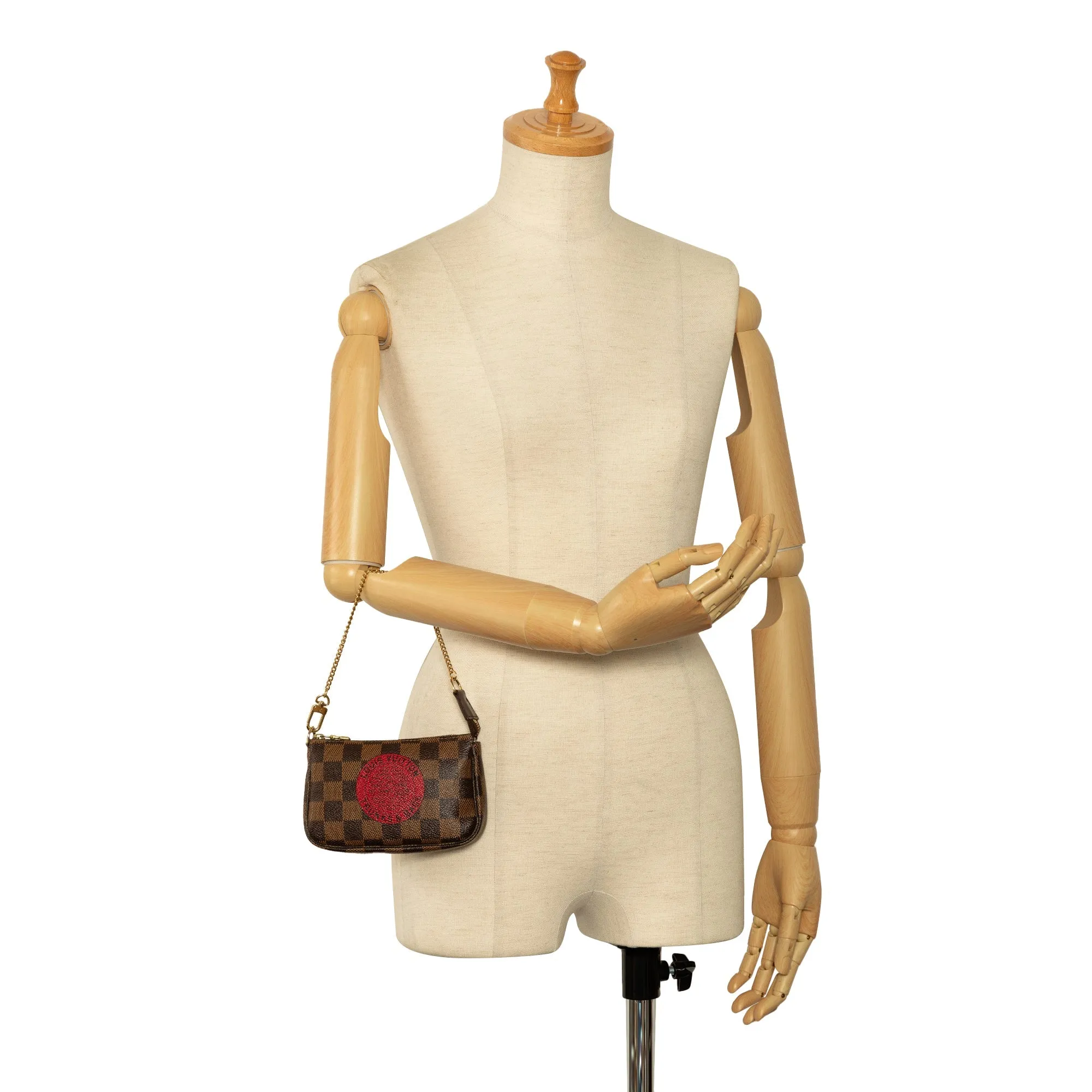 Brown Louis Vuitton Damier Ebene Trunks and Bags Mini Pochette Accessoires Baguette