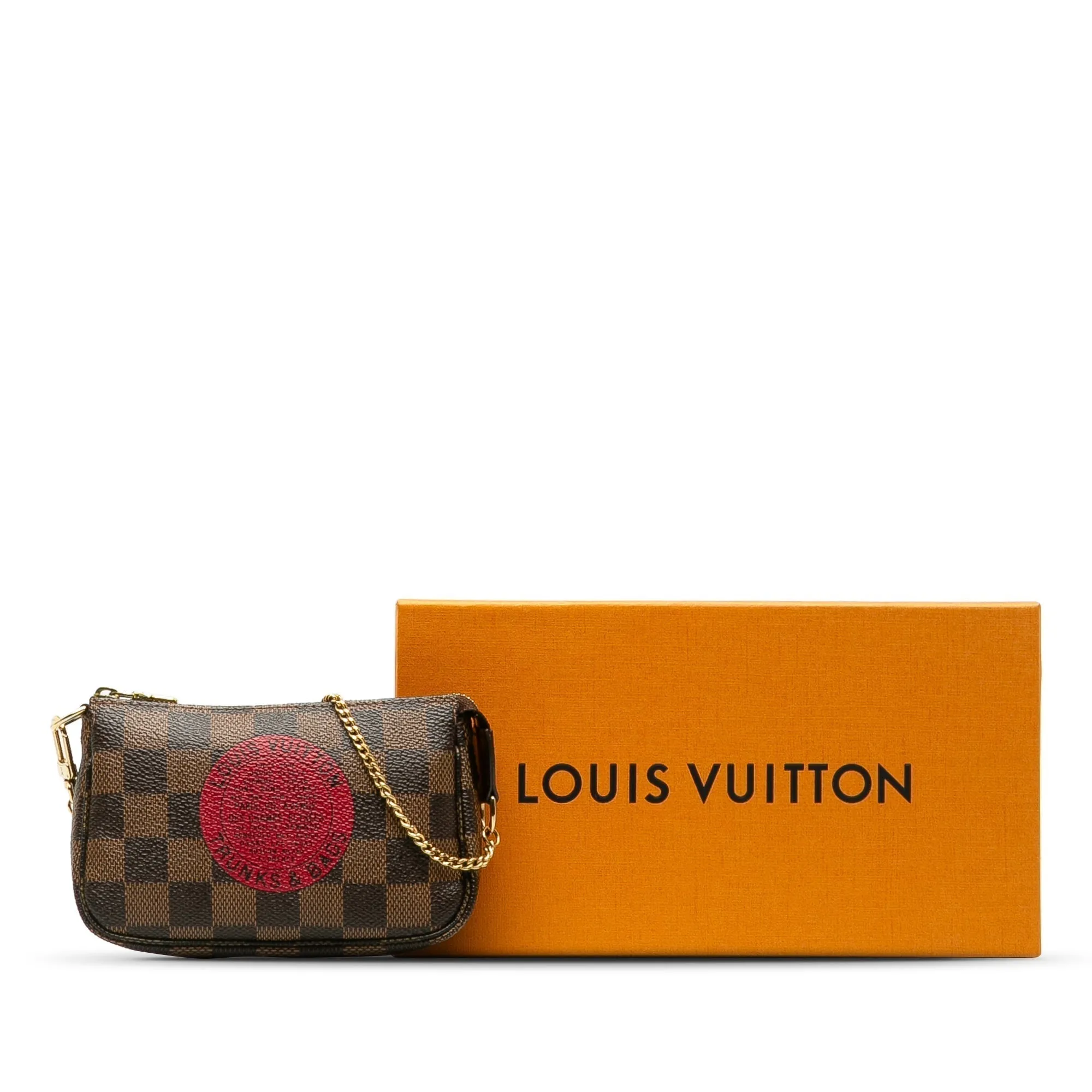 Brown Louis Vuitton Damier Ebene Trunks and Bags Mini Pochette Accessoires Baguette