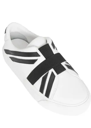 BURBERRY CEDBURY UNION JACK LEATHER SLIP-ON SNEAKERS