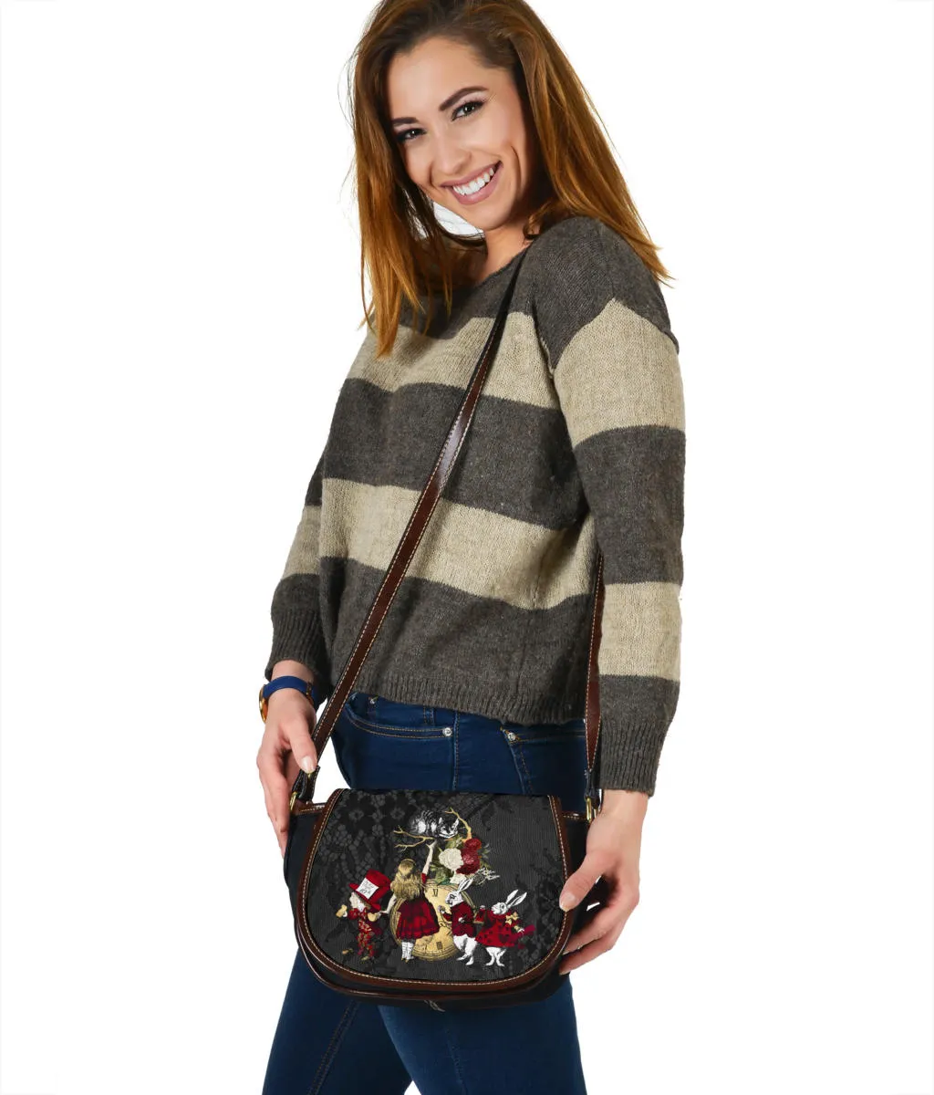 Canvas Saddle Bag - Alice in Wonderland Gifts #34 Red Series | Gift Ideas, Shoulder Bags for Women, Crossbody Bags for Women