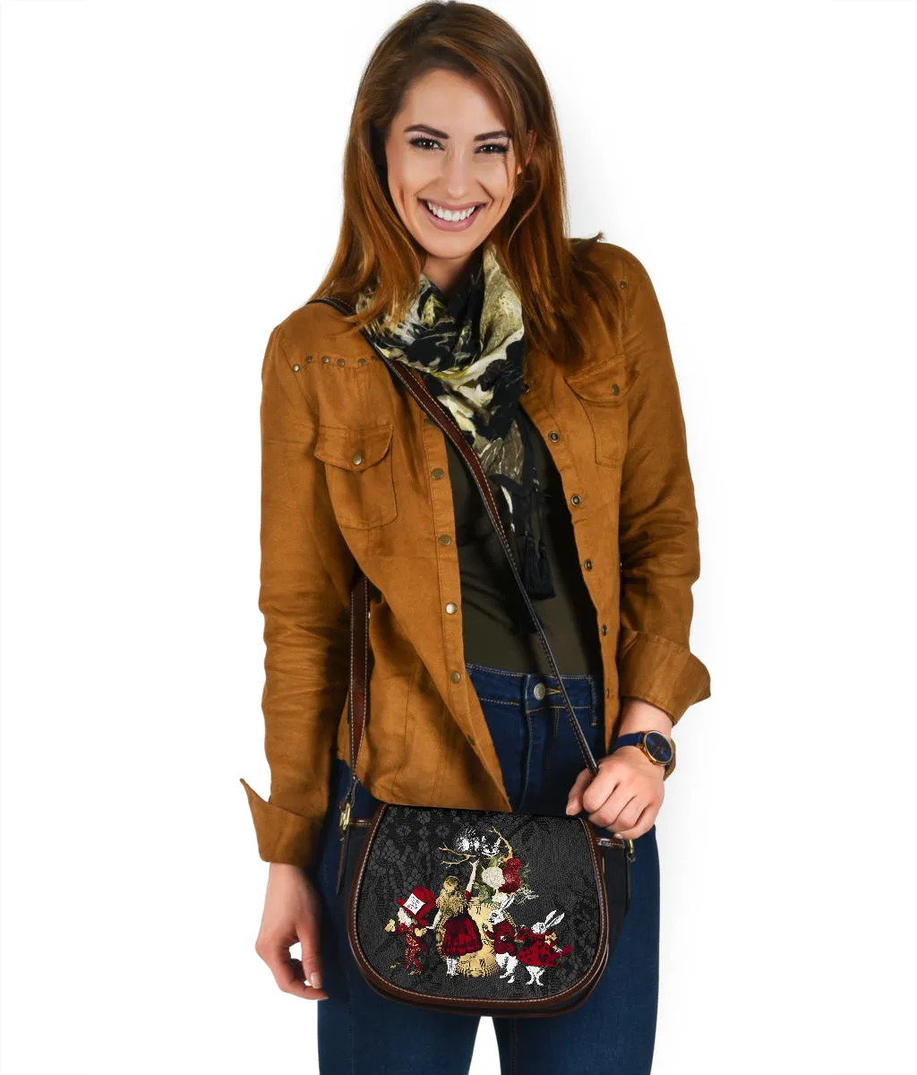 Canvas Saddle Bag - Alice in Wonderland Gifts #34 Red Series | Gift Ideas, Shoulder Bags for Women, Crossbody Bags for Women