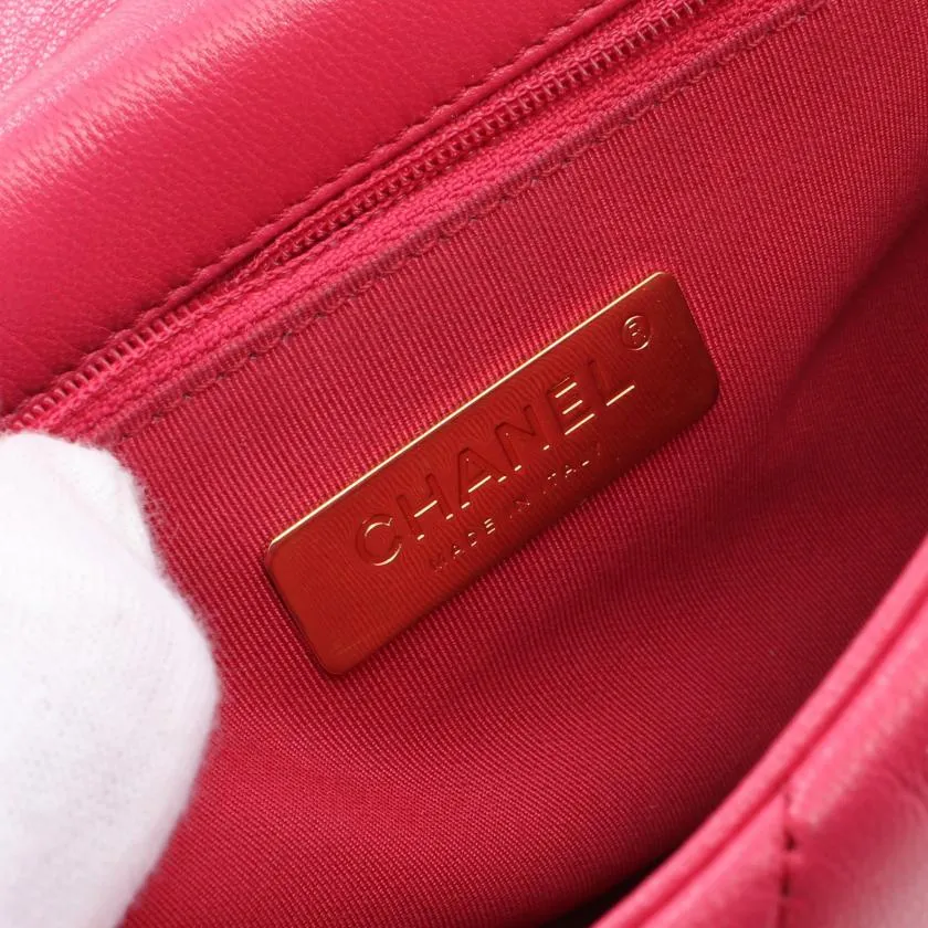 Chanel 19 Dizeneuf Matelasse Chain Shoulder Bag Leather Pink Purple Combination Metal Fittings 2way 887361 - Condition Ab