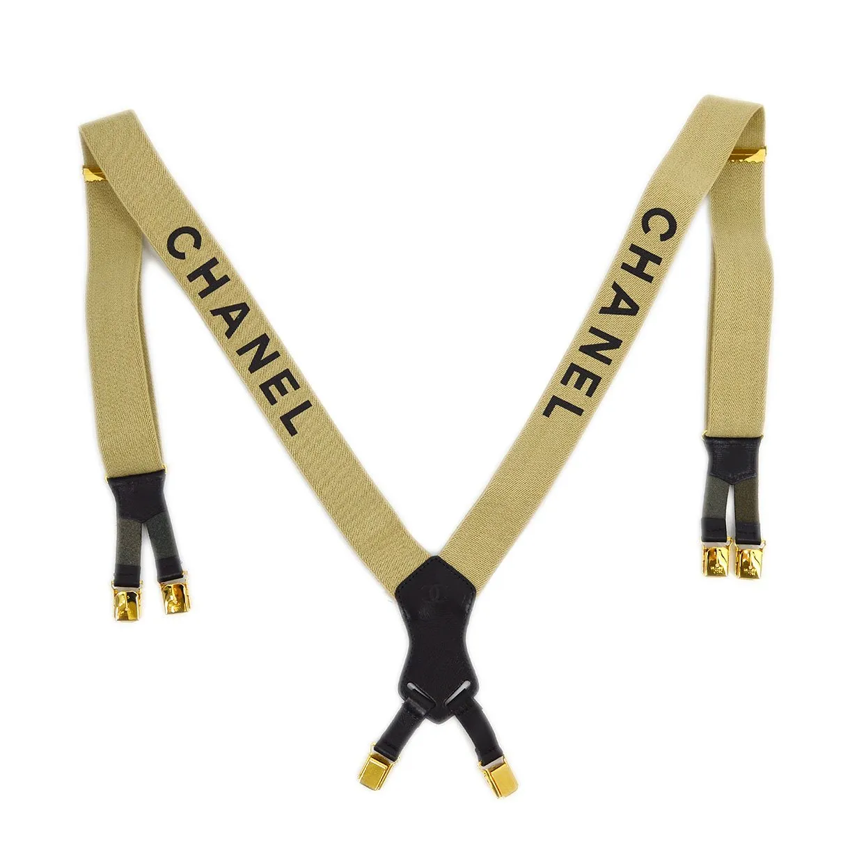 CHANEL 1997 Spring Suspenders Beige AK38023g