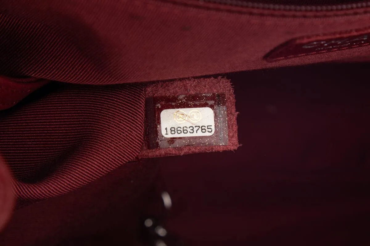 Chanel 2013/14 Maroon Caviar Front Pocket Chain Strap Tote