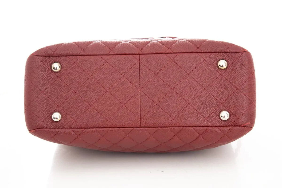 Chanel 2013/14 Maroon Caviar Front Pocket Chain Strap Tote