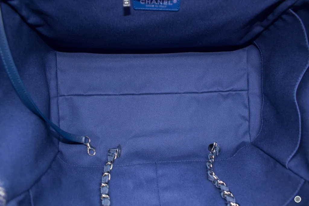 Chanel A69941 B06387 NE267 Deauville Shopping Tote Mixed Fibers Fabric Tote B Blue   NE267 Fabric Tote Bag Shw