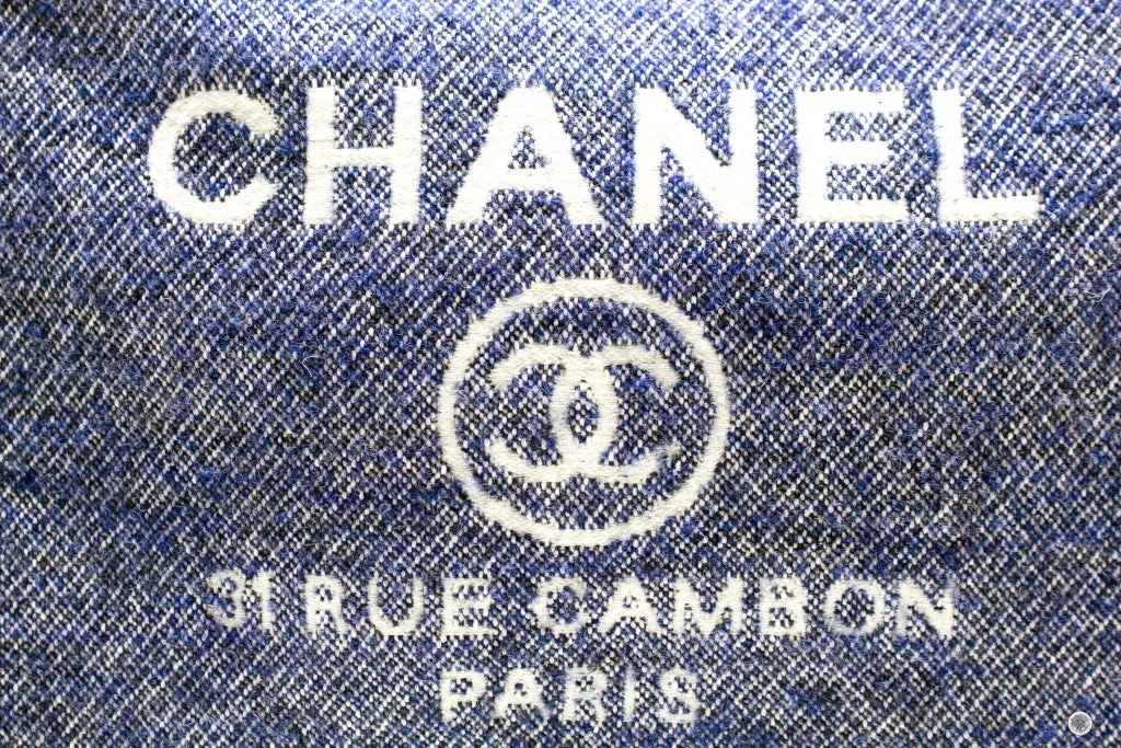 Chanel A69941 B06387 NE267 Deauville Shopping Tote Mixed Fibers Fabric Tote B Blue   NE267 Fabric Tote Bag Shw