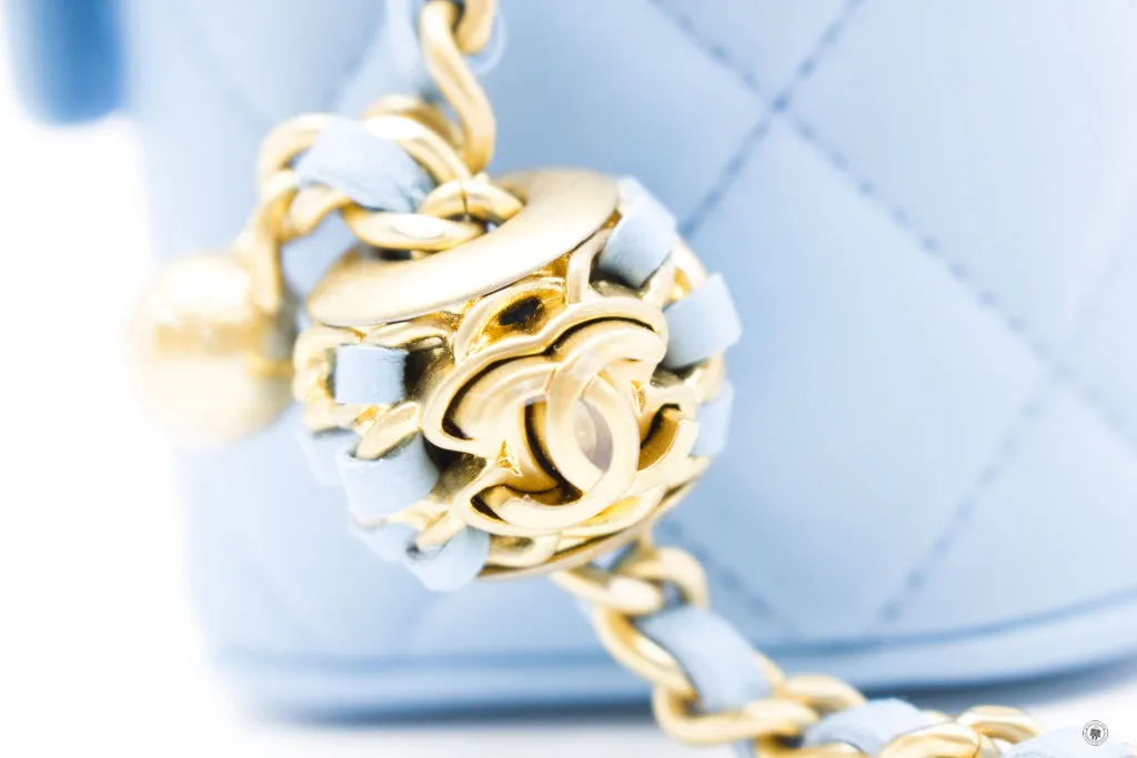 Chanel AP1447B08034 Small Vanity With Chain Light Blue   NH626 Lambskin Shoulder Bags Gbhw