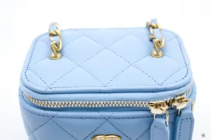 Chanel AP1447B08034 Small Vanity With Chain Light Blue   NH626 Lambskin Shoulder Bags Gbhw