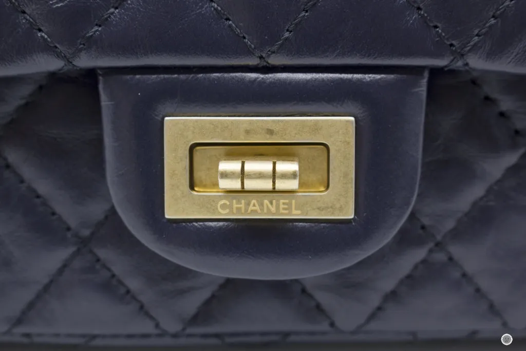 Chanel AS0874 Y0463 Mini 2.55 Navy   4N7384 Calfskin Small Shoulder Bags Gbhw