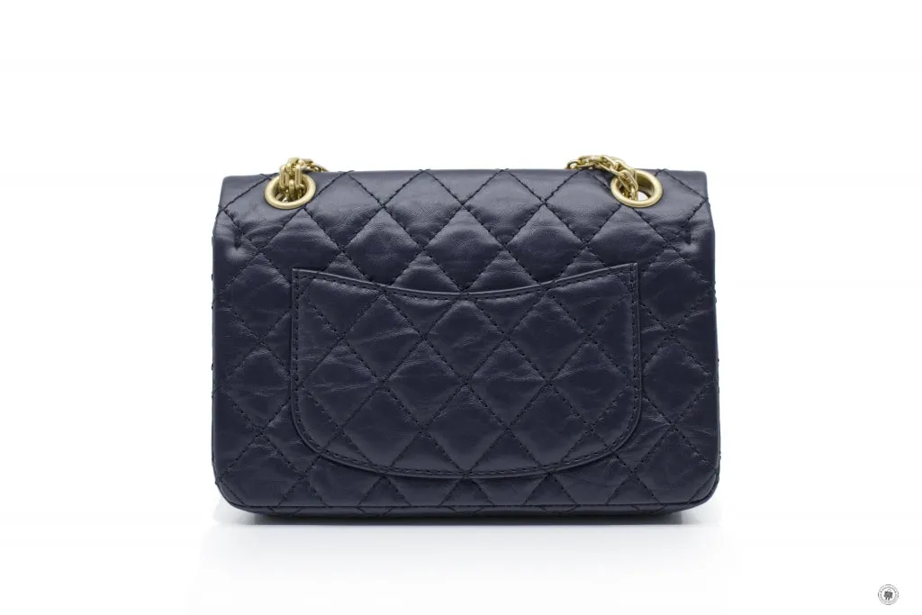 Chanel AS0874 Y0463 Mini 2.55 Navy   4N7384 Calfskin Small Shoulder Bags Gbhw