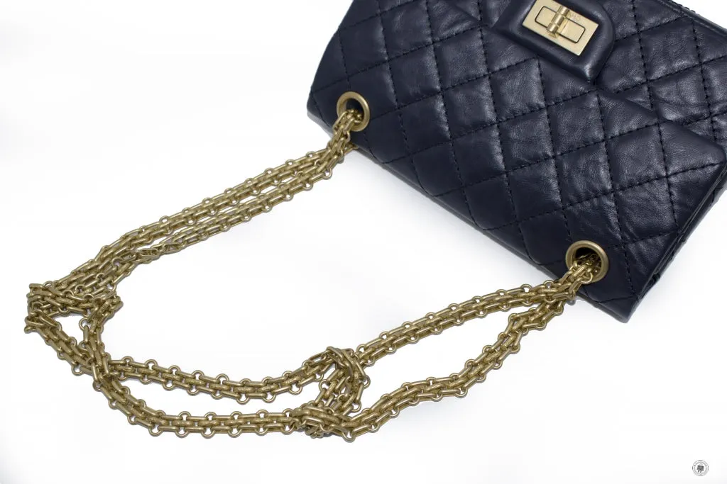 Chanel AS0874 Y0463 Mini 2.55 Navy   4N7384 Calfskin Small Shoulder Bags Gbhw