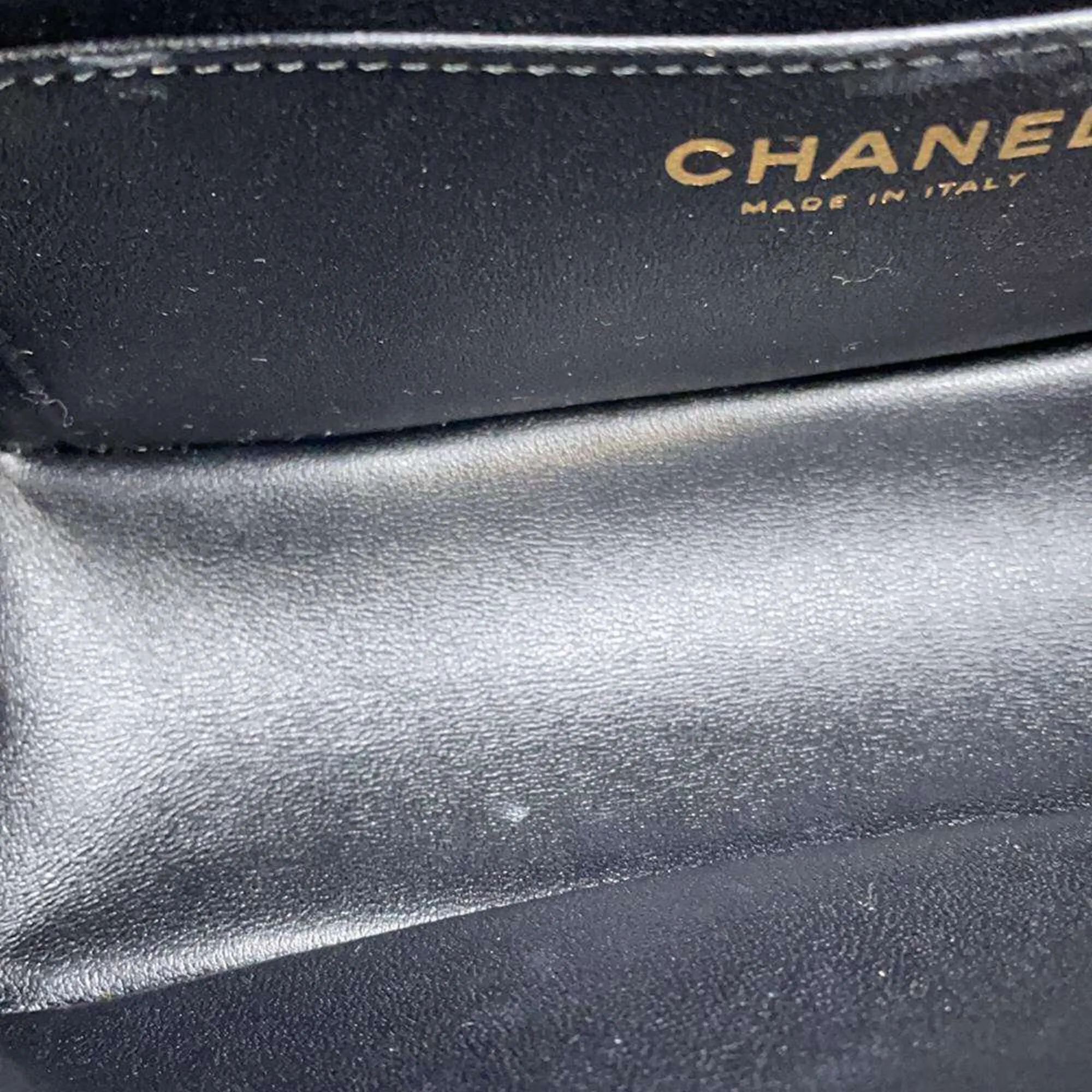Chanel Chain Shoulder Bag 2.55 Chevron V-Stitch Calfskin CHANEL 2way Single Flap Black