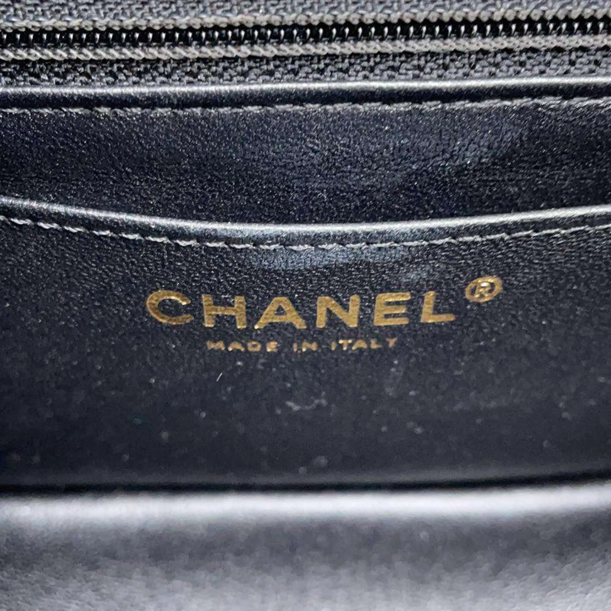 Chanel Chain Shoulder Bag 2.55 Chevron V-Stitch Calfskin CHANEL 2way Single Flap Black