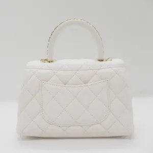 Chanel Coco Handle Matrasse 2w Shoulder Bag 2way Shoulder Bag Caviar S  White AS2215