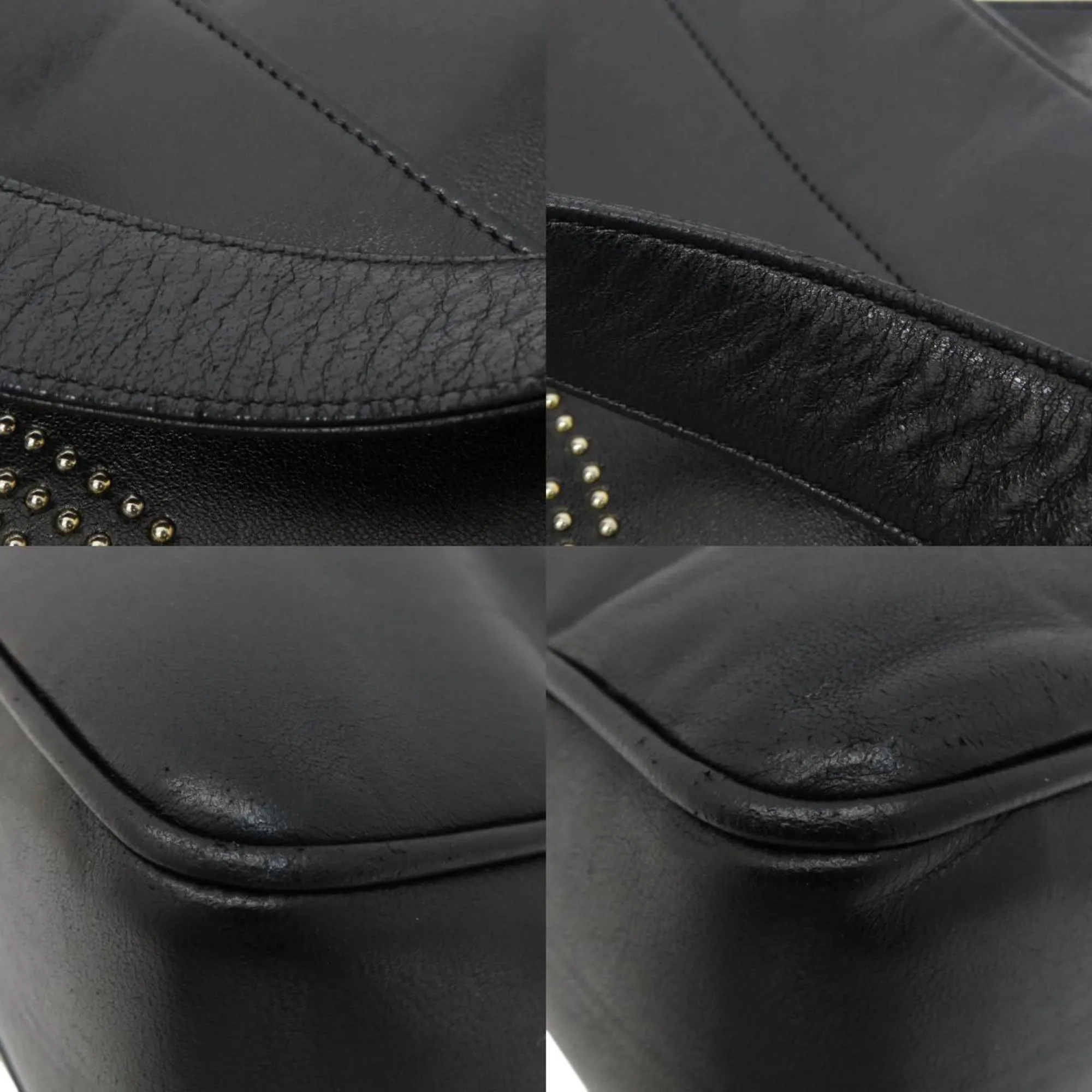 Chanel Coco Mark Studded Tote Bag Lambskin Women's