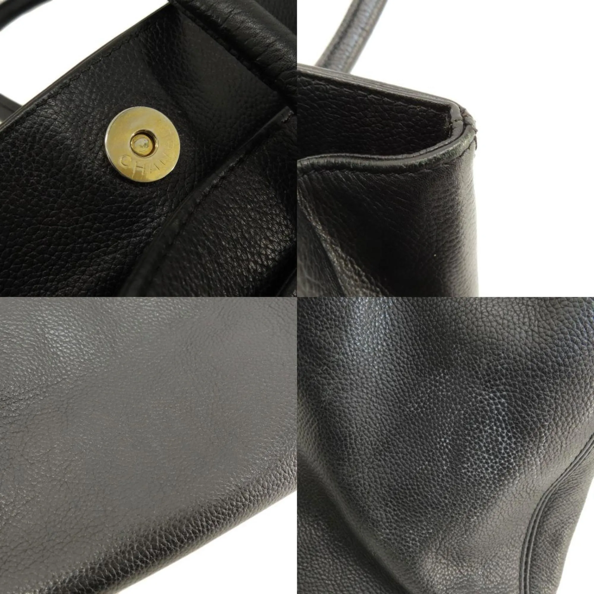 Chanel Coco Mark Tote Bag Leather Women's
