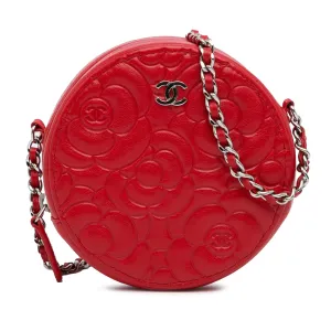 Chanel Goatskin Camellia Round Crossbody (SHG-CAN8CG)