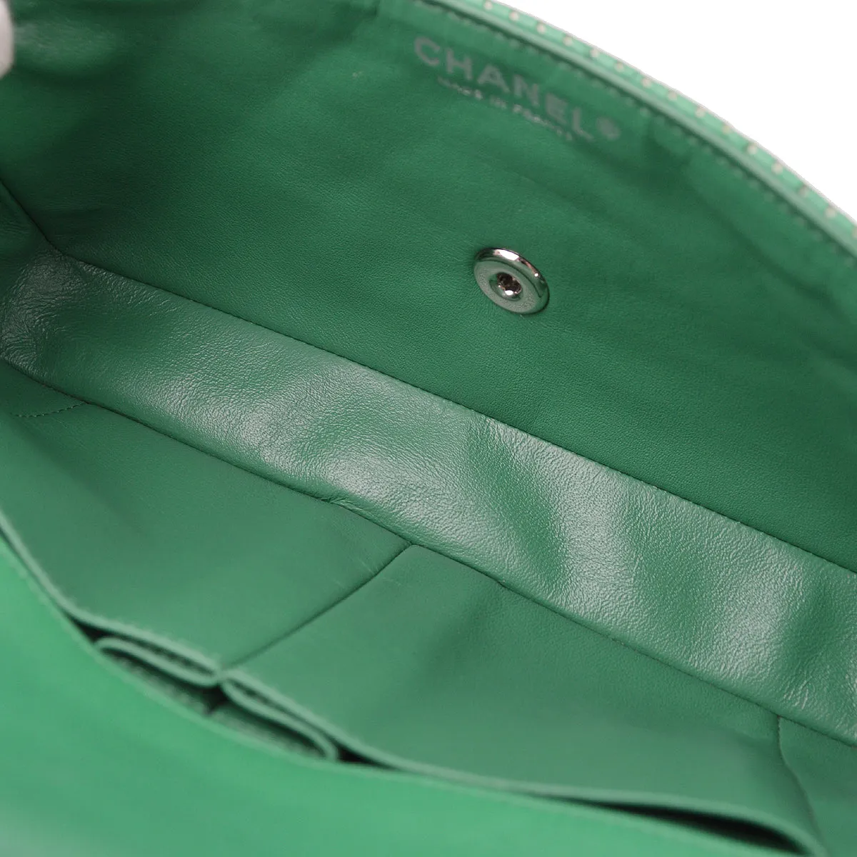 Chanel Green Lambskin East West Shoulder Bag