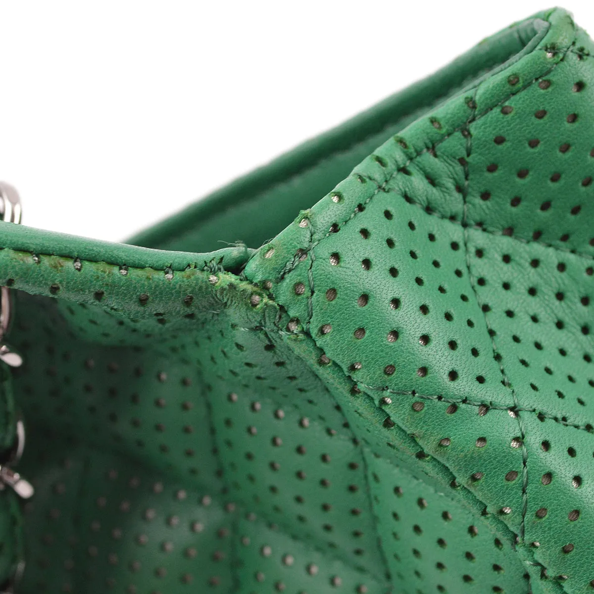 Chanel Green Lambskin East West Shoulder Bag