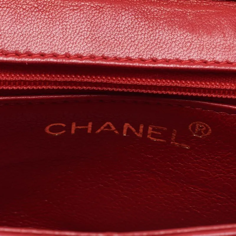 Chanel Mademoiselle Pushlock 5  Chain Shoulder  Red  Shoulder Bag Mini Shoulder Bag  Shoulder Bag Hybrid 【 Ship】 Dharma Bookstore Online