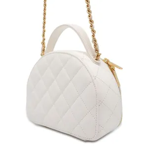 CHANEL Matelasse ChainClutch Shoulder Bag White AP3088 Lambskin