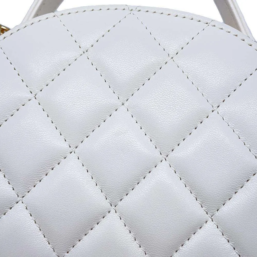 CHANEL Matelasse ChainClutch Shoulder Bag White AP3088 Lambskin