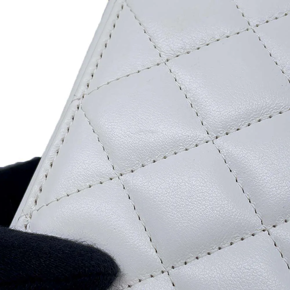 CHANEL Matelasse ChainClutch Shoulder Bag White AP3088 Lambskin