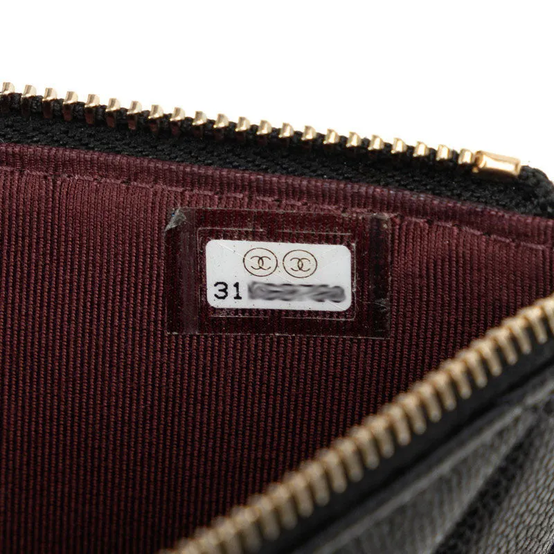 Chanel Matrases Cocomark Timeless Classic Card Box Long Wallet Black Caviar   CHANEL