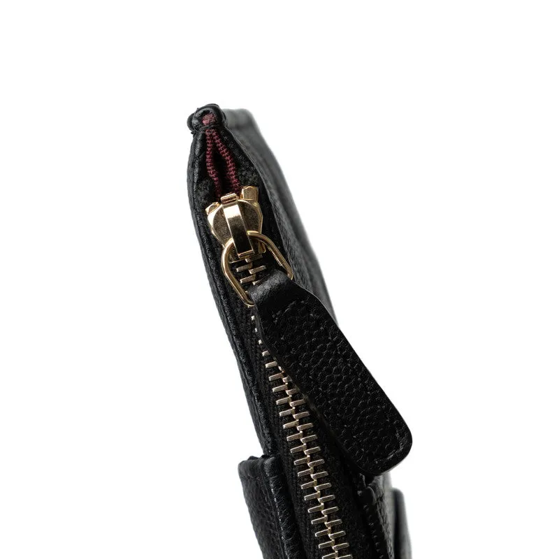 Chanel Matrases Cocomark Timeless Classic Card Box Long Wallet Black Caviar   CHANEL