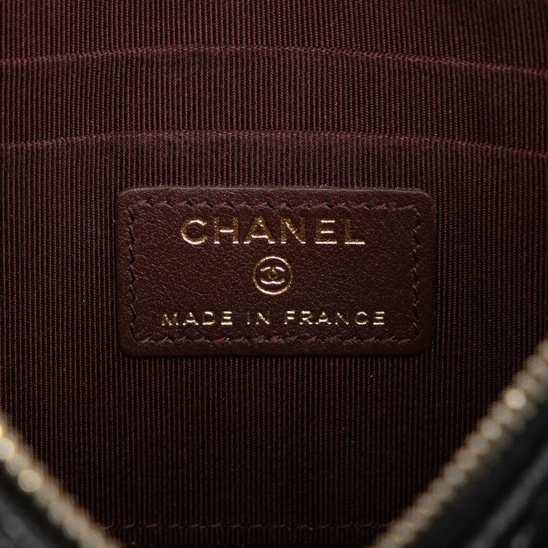 Chanel Matrases Cocomark Timeless Classic Card Box Long Wallet Black Caviar   CHANEL
