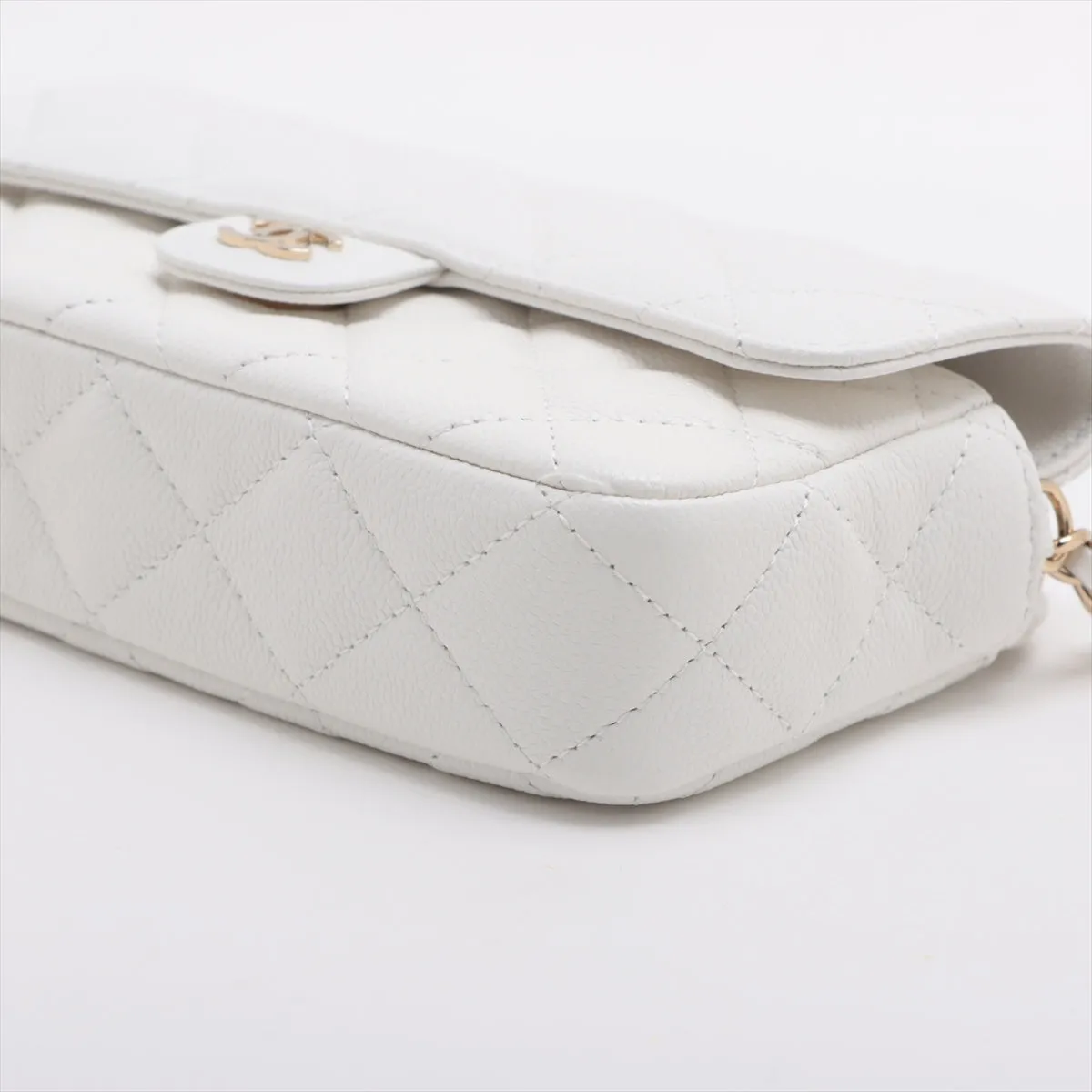 Chanel Matrasse Caviar S Chain Wallet Wallet White G  Random AP2096