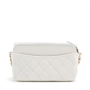Chanel Matrasse Caviar S Chain Wallet Wallet White G  Random AP2096