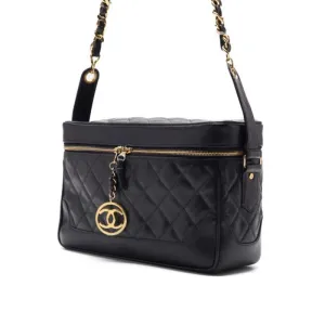 Chanel Matrasse Circle Coco Charm Vanity Bag Chain Shoulder Caviar S Black   Shoulder Bag  【 Ship】【SS】 Vintage s Online
