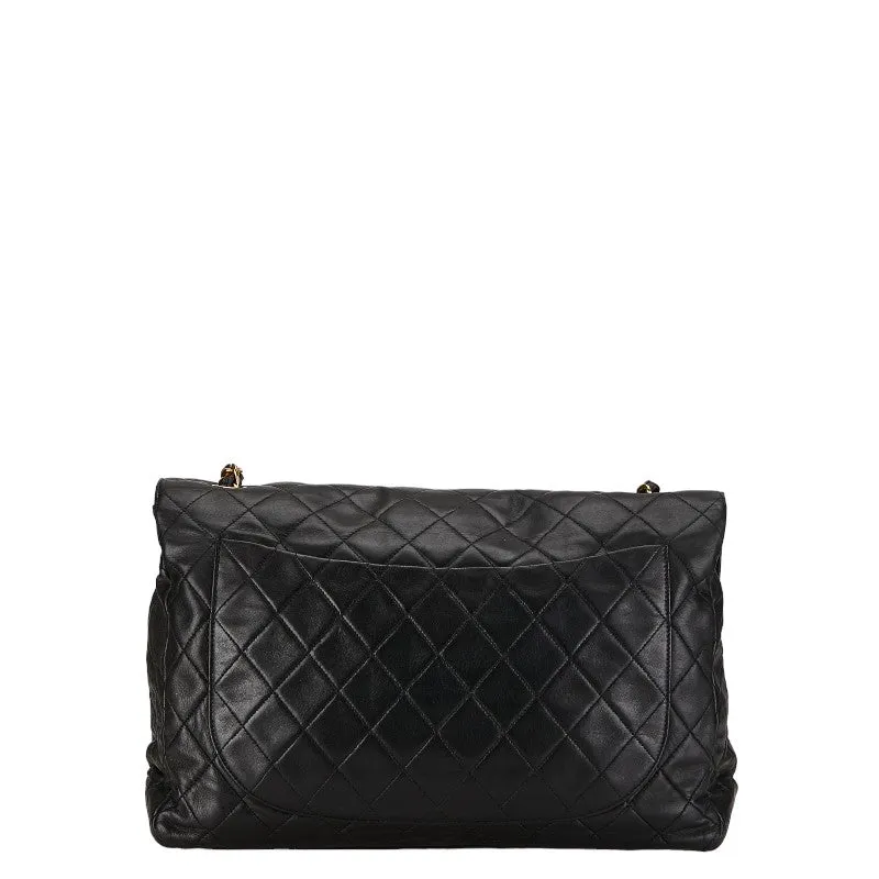 Chanel Mattrase Coco Single Flap  Chain Shoulder Bag Black Lambskin  CHANEL