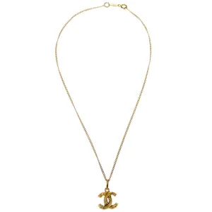 CHANEL Mini CC Gold Chain Pendant Necklace 1982 78440