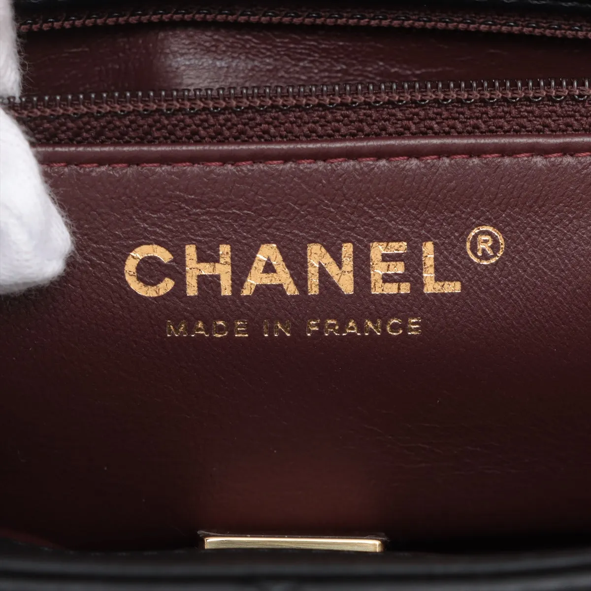 Chanel Mini Matrasse 17  Single Flap Double Chain Bag Pearl Black G  A35200