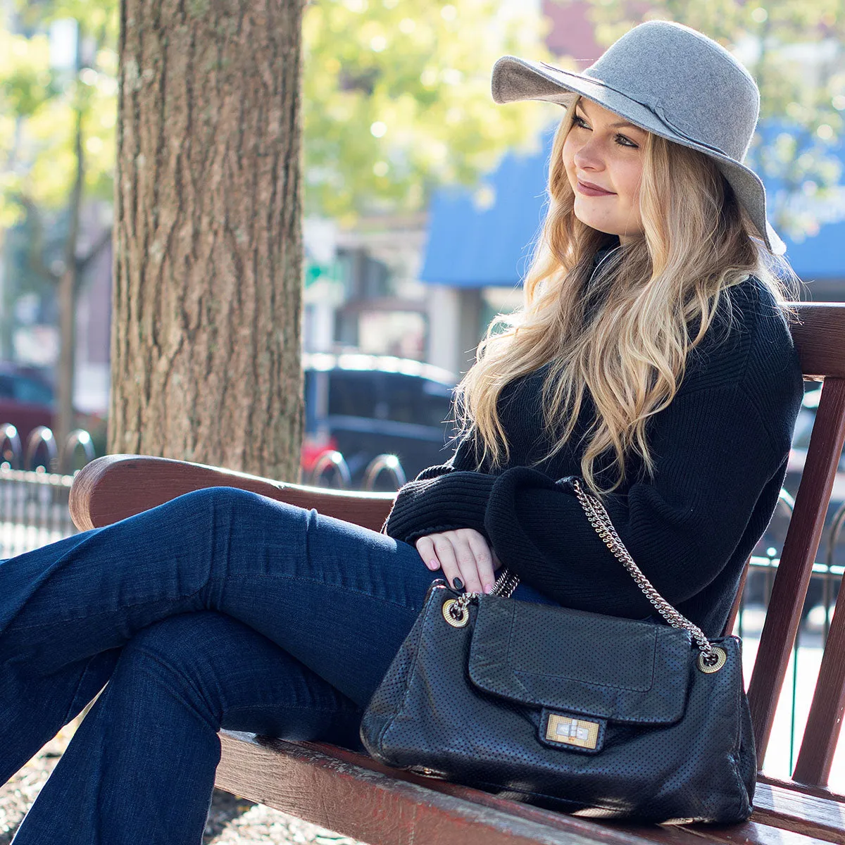 Chanel Perforated Accordion Flap Shoulder Bag