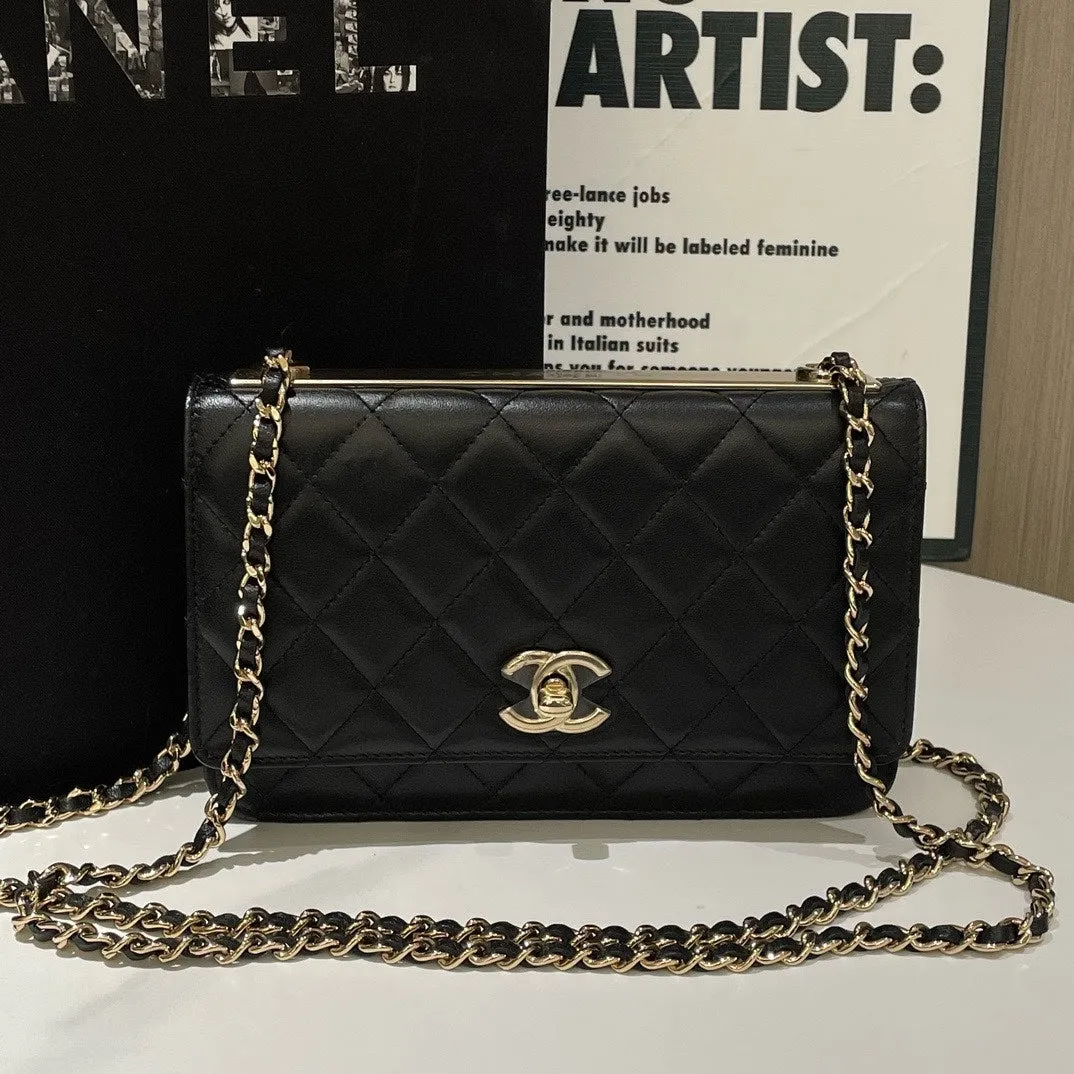Chanel Trendy CC Wallet On Chain Black Crossbody Bag