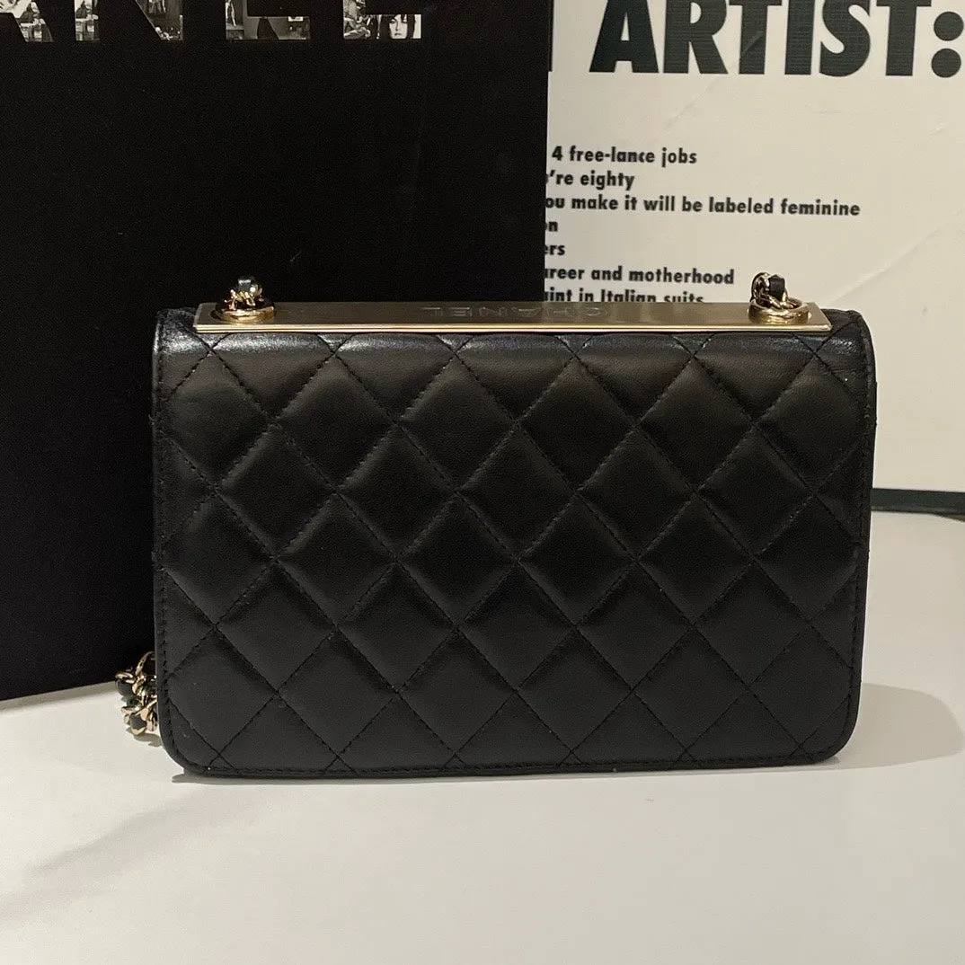Chanel Trendy CC Wallet On Chain Black Crossbody Bag