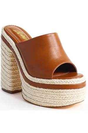 Chic Peak  Espadrille Mules (Tan)
