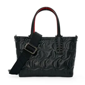 CHRISTIAN LOUBOUTIN: Embossed Lambskin Spiked Mini Cabata Tote