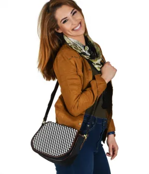 Custom Saddle Bag (Canvas) – B&W Checkers | Gift Ideas, Shoulder Bags for Women, Over the Shoulder Bag, Crossbody Bags for Women